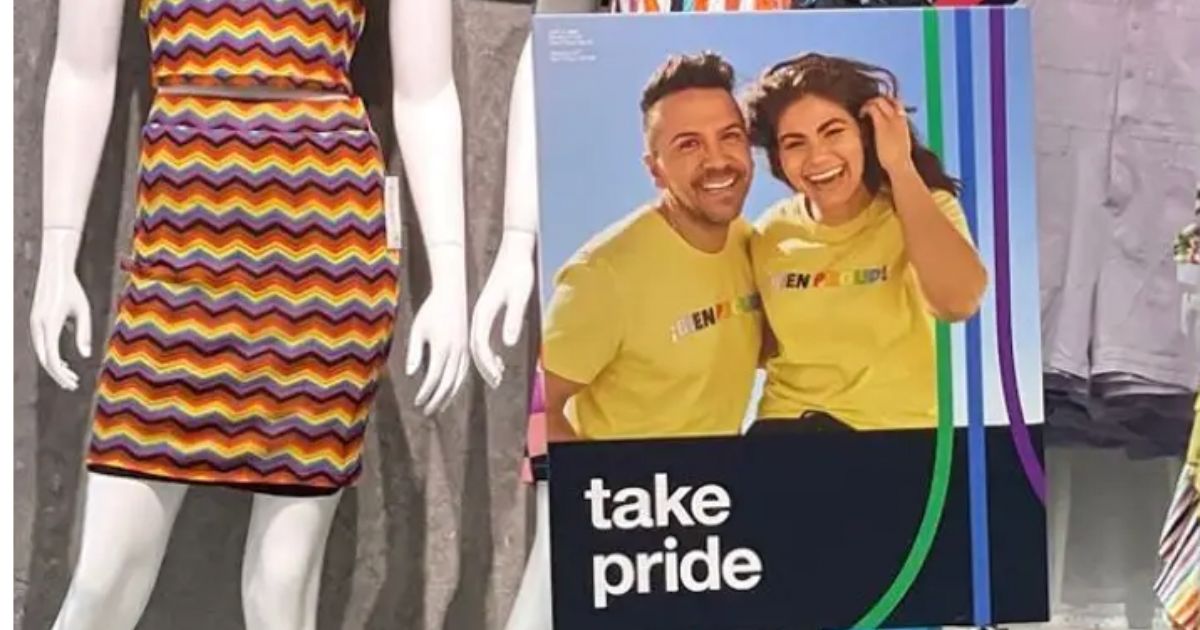 A "pride" month display is seen in a Target store. Several attorney generals are going after the store for some of their "pride"displays aimed at children.