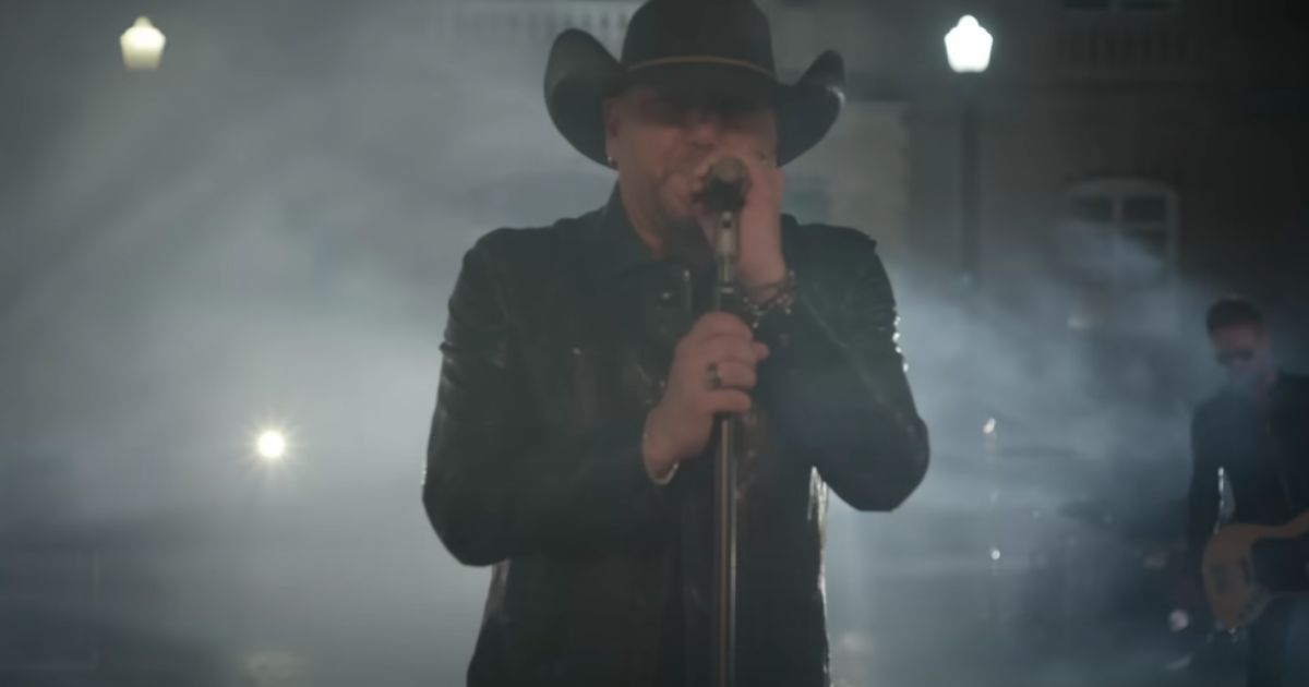 Country singer Jason Aldean is seen in the music video for "Try That in a Small Town."