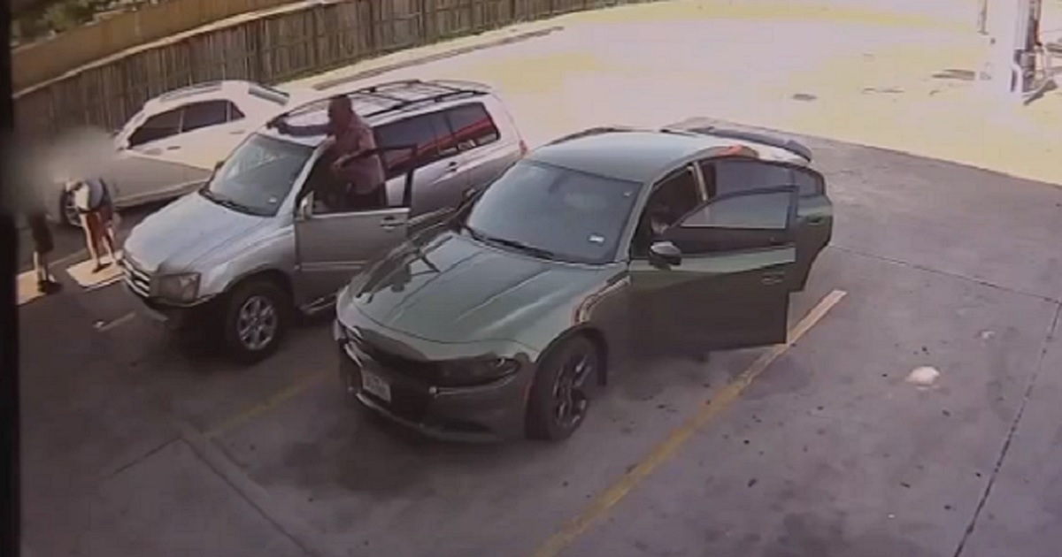 A man armed with a a handgun menaces a couple in Houston.