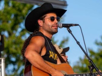 Singer Austin Moody performs at the Fort Eustis Army Base.