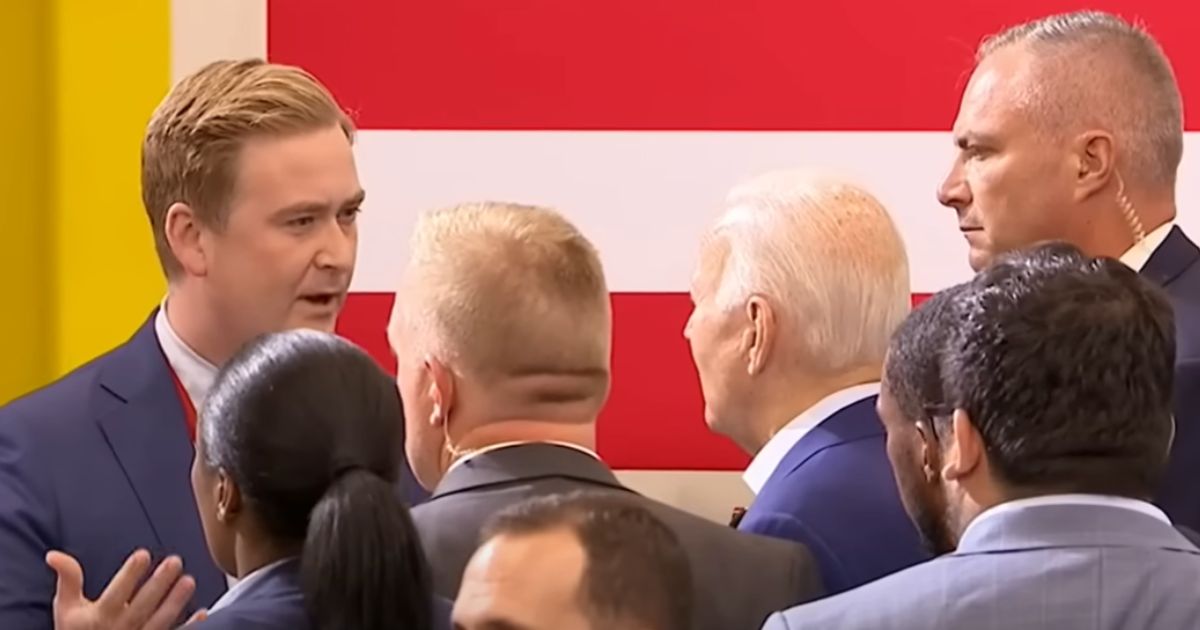 Fox News reporter Peter Doocy asks President Joe Biden a question.