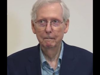 Senate Minority Leader Mitch McConnell froze for about 30 seconds during a news conference on Wednesday in Kentucky.