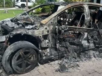 Jennifer Ruotolo of Nocatee, Florida, dropped her car off to be worked on and took home this Mercedes Benz 2023 EQE350+ as a loaner, but the electric vehicle caught fire, destroying the vehicle and setting her house on fire.