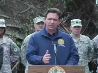 Florida Gov. Ron DeSantis addressed Florida on Wednesday following Hurricane Idalia, warning people not to loot in the aftermath of the storm.
