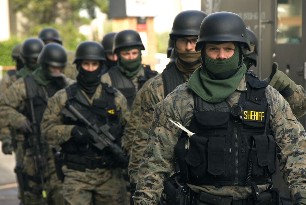 SWAT Team prepares for a drill