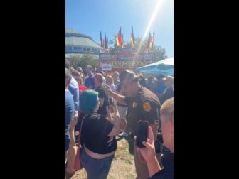 This Twitter/X screen shot shows a confrontation at the Iowa State Fair.