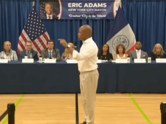 At a Wednesday evening Town Hall meeting on the city's affluent Upper West Side, Mayor Eric Adams complained about the massive influx of illegal immigrants into the city since last year. (@TPostMillennial / X)