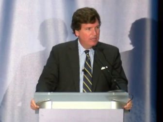 Former Fox News host Tucker Carlson speaks about abortion at a Center for Christian Virtue event.