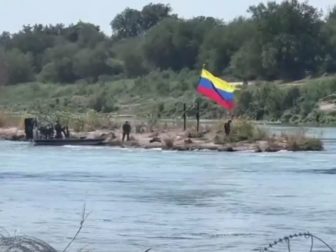 A flag raised by illegal immigrants on a Texas island