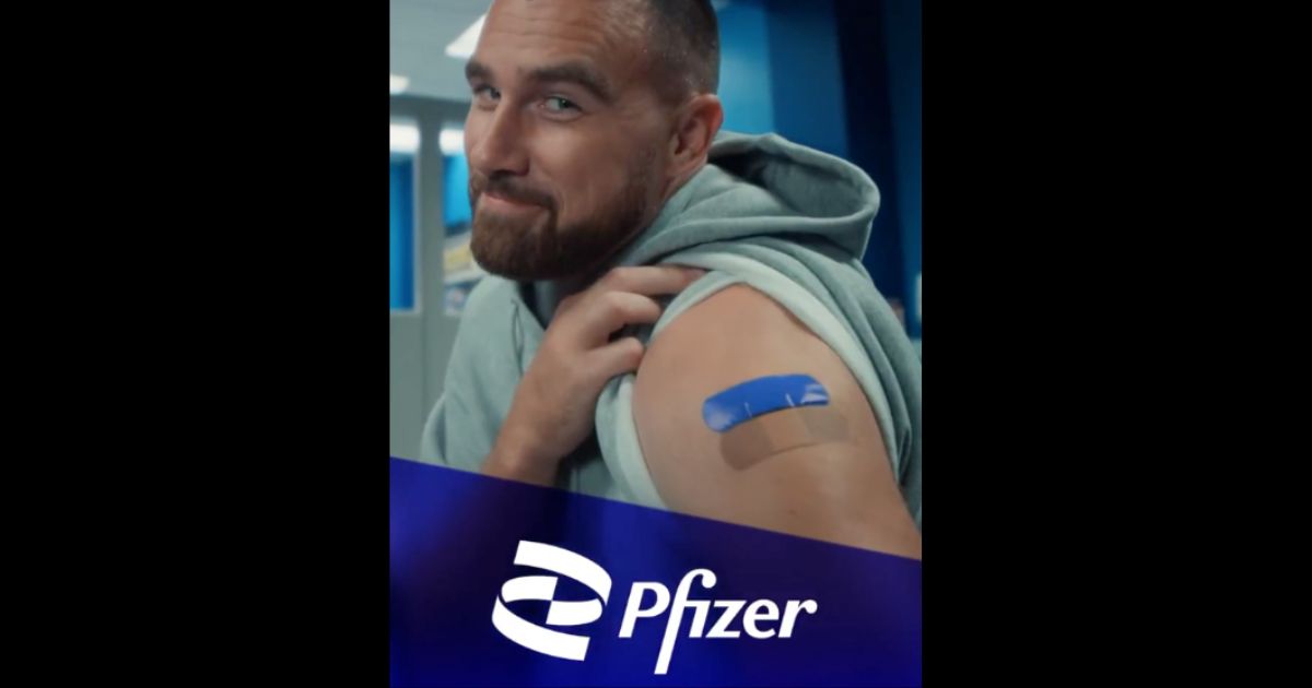 NFL star Travis Kelce promotes the Pfizer vaccine in a new ad.