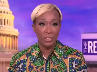 MSNBC host Joy Reid is seen hosting a recent episode.