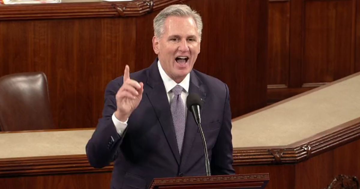 Former House Speaker Kevin McCarthy delivers a speech on Friday nominating Rep. Jim Jordan as speaker. Jordan went on to lose the vote.