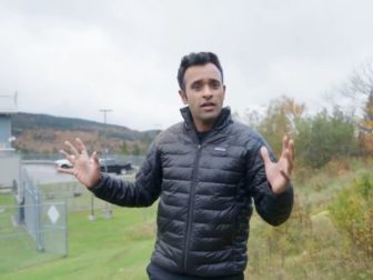 Vivek Ramaswamy is at the Canada-U.S. border.