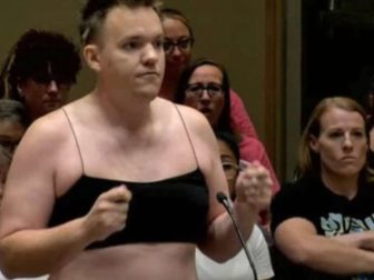 Ira Latham stripped down in protest of proposed dress code policies during an Arizona school board meeting.