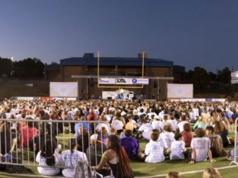 Thousands of young people gathered on a high school football field in Hot Springs, Arkansas, for an evening of Christian fellowship on Oct. 11.