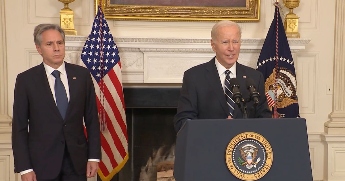 This Twitter screen shows U.S. President Joe Biden and U.S. Secretary of the State Anthony Blinken.