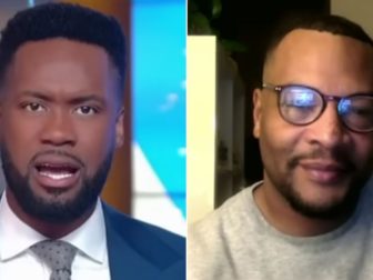 "Fox and Friends" host Lawrence Jones, left, interviewed Black Lives Matter Rhode Island co-founder Mark Fisher about why he's endorsed former President Donald Trump.
