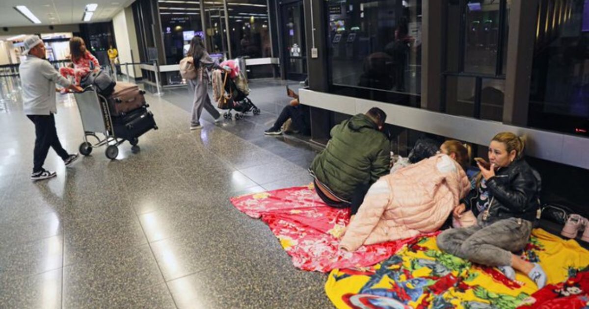 Illegal immigrants have set up camp at the San Diego airport.