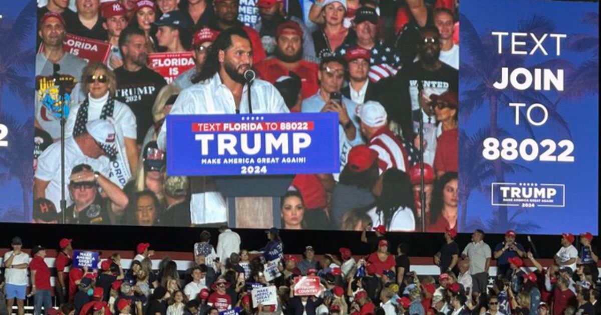 Former UFC star Jorge Masvidal spoke Wednesday night during a Trump Rally in Hialeah, Florida.