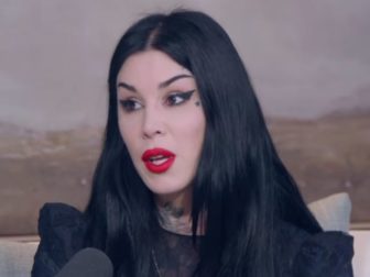 Tattoo artist Kat Von D speaking on a podcast