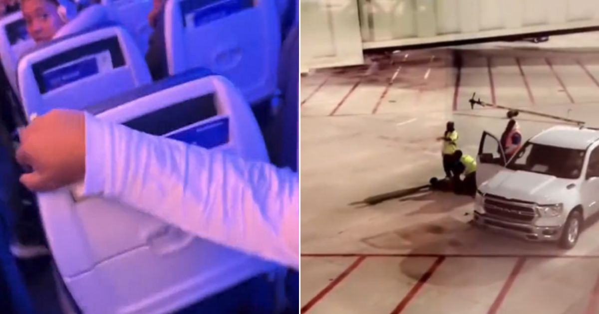 A Southwest Airlines passenger captured video of an incident in which a man left the aircraft through the emergency hatch and was apprehended on the tarmac.