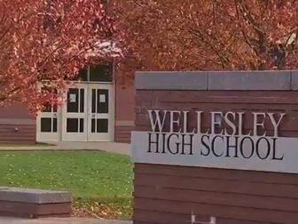 The exterior of Wellesley High School in Wellesley, Massachusetts.