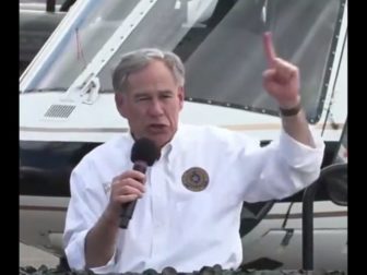 This Twitter screen shows Texas Gov. Greg Abbott speaking in Edinburg, Texas.