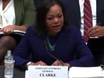 DOJ Assistant Attorney General for the Civil Rights Division Kristen Clarke admitted she was not familiar with the censorship case.