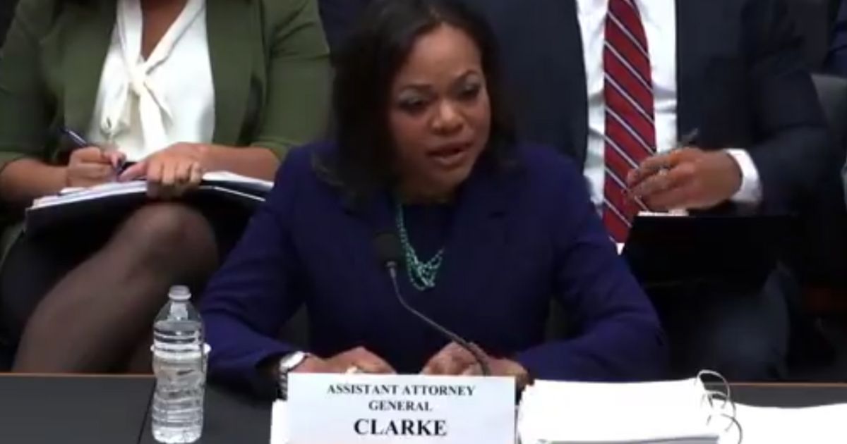 DOJ Assistant Attorney General for the Civil Rights Division Kristen Clarke admitted she was not familiar with the censorship case.