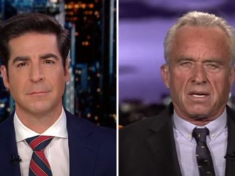 Robert F. Kennedy Jr., right, appears on "Jesse Watters Primetime" on Tuesday.