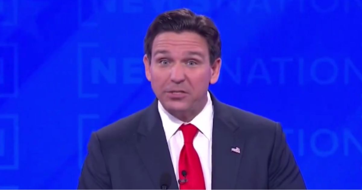 Florida Gov. Ron DeSantis takes part in the fourth GOP presidential primary debate on Wednesday.