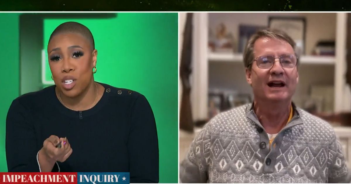 MSNBC host Symone Sanders, left, interviews Republican Rep. Tim Burchett, right, on Saturday's "Symone."