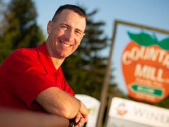 Stephen Tennes, owner of the Country Mill orchard in Charlotte, Michigan.