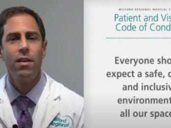 Dr. Peter Smulowitz, Chief Medical officer at the Milford Regional Medical Center in Massachusetts, details the hospital's "code of conduct" for patients and visitors.