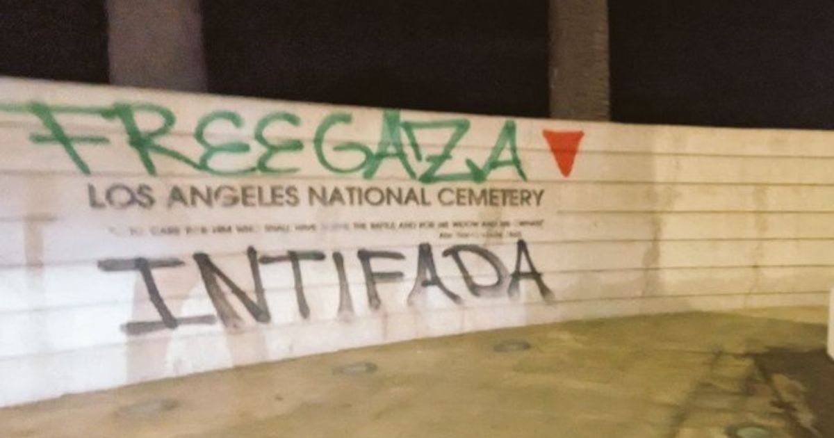 Pro-Palestinian protesters defaced a military cemetery in Los Angeles on Jan. 6.