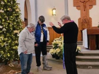 This Twitter screen shot shows a same-sex couple being 'blessed' at a church in Kentucky.