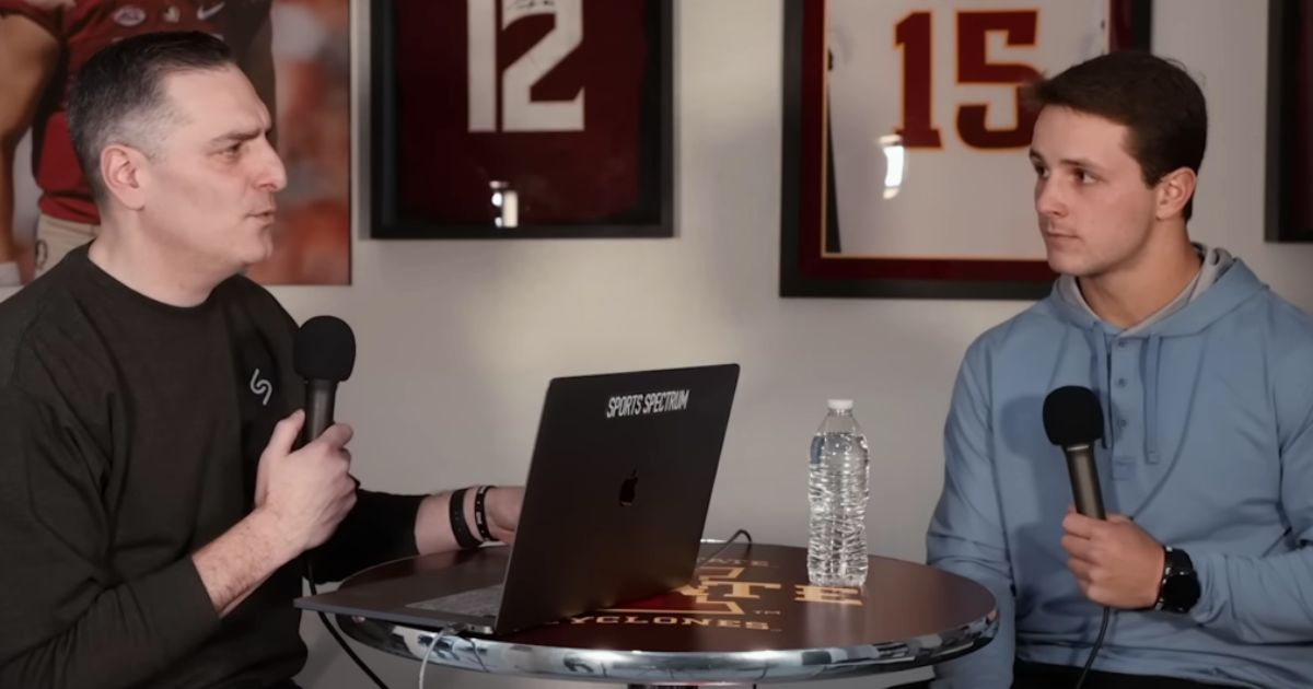 Last year, San Francisco 49ers quarterback Brock Purdy, right, discussed his faith and how it helps him navigate the media during an interview with Sports Spectrum.