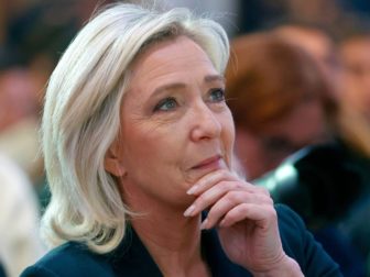 Marine Le Pen of France's National Rally parliamentary group looks on during an event in Paris on Jan. 15.