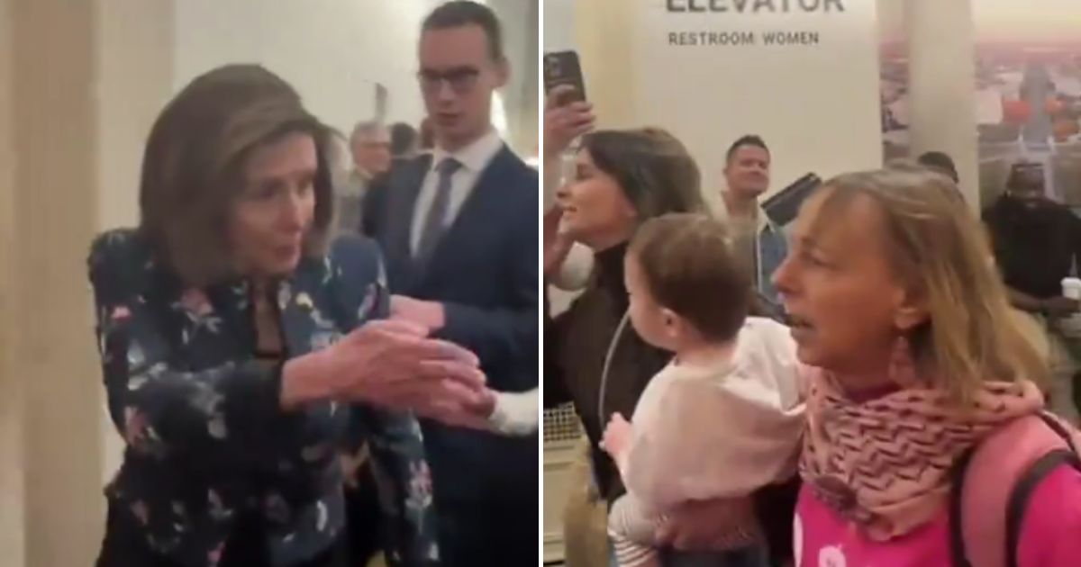 Nancy Pelosi and Code Pink protesters