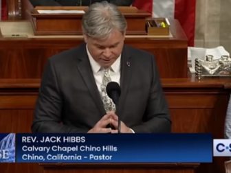 Pastor Jack Hibbs of Calvary Chapel in Chino Hills, California, prays in Congress on Jan. 30.