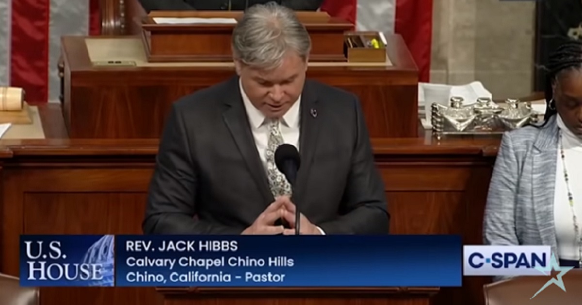 Pastor Jack Hibbs of Calvary Chapel in Chino Hills, California, prays in Congress on Jan. 30.