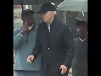 An awkward video of President Joe Biden in Michigan became a funny meme shared by former President Donald Trump.