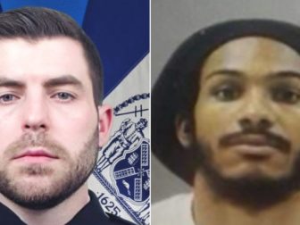 New York police say Officer Jonathan Diller, left, was shot and killed by Guy Rivera, right.