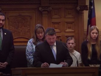 Laken Riley's father speaking to the Georgia State Senate