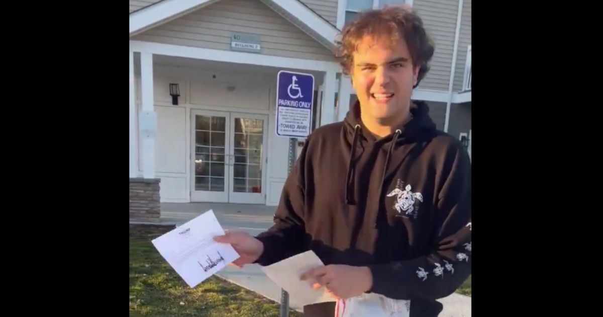 On Friday, Connecticut high school student Michael, who made news after ripping a tampon dispenser out of a boys bathroom in his school, received a signed MAGA hat and letter from former President Donald Trump.