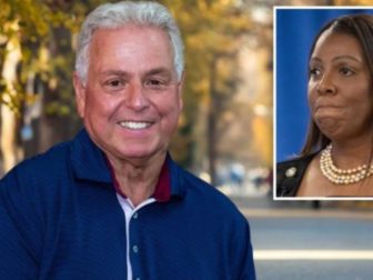 Private security executive and New York Senate candidate Mike Sapraicone, left, and New York Attorney General Letitia James.