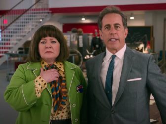 Jerry Seinfeld and Melissa McCarthy in the upcoming Netflix film "Unfrosted: The Pop-Tart Story."