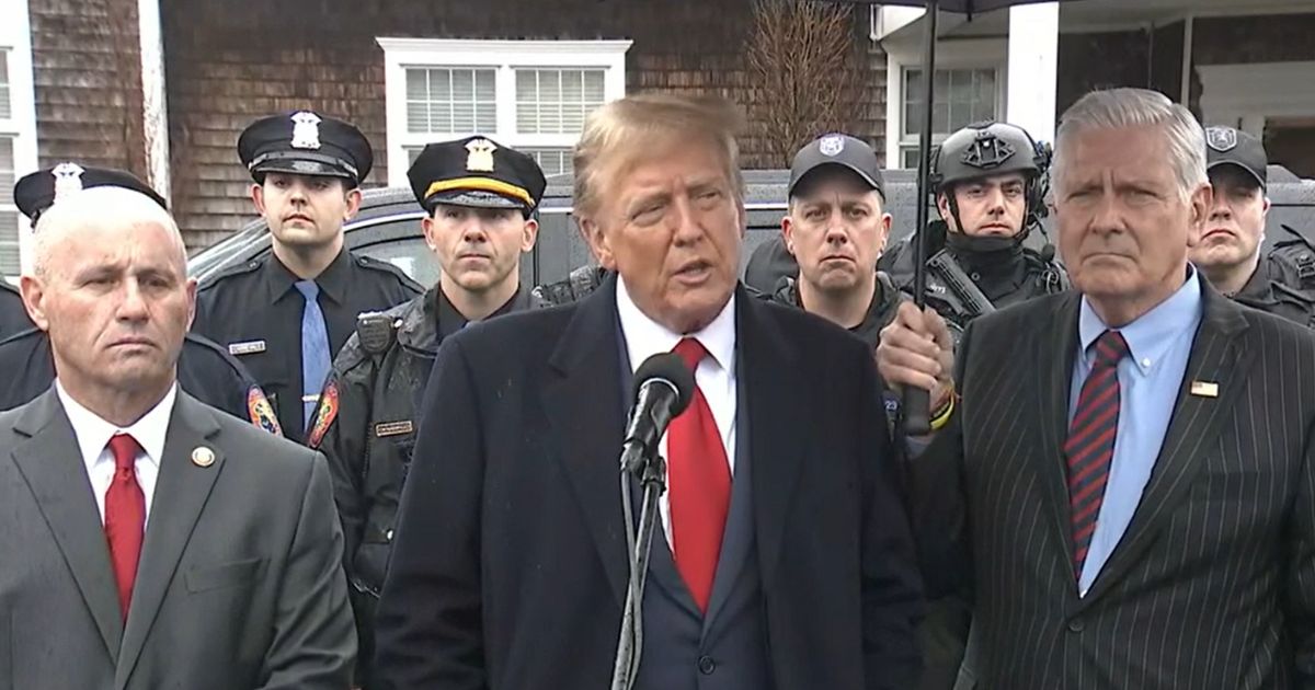 Former President Donald Trump speaks about the murder of NYPD Officer Jonathan Diller on Thursday in New York.