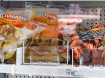 Tyson Foods frozen chicken products are shown in the refrigerated section of a Target in Washington, D.C.