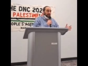 A self-described "anti-war" activist speaks in Chicago.